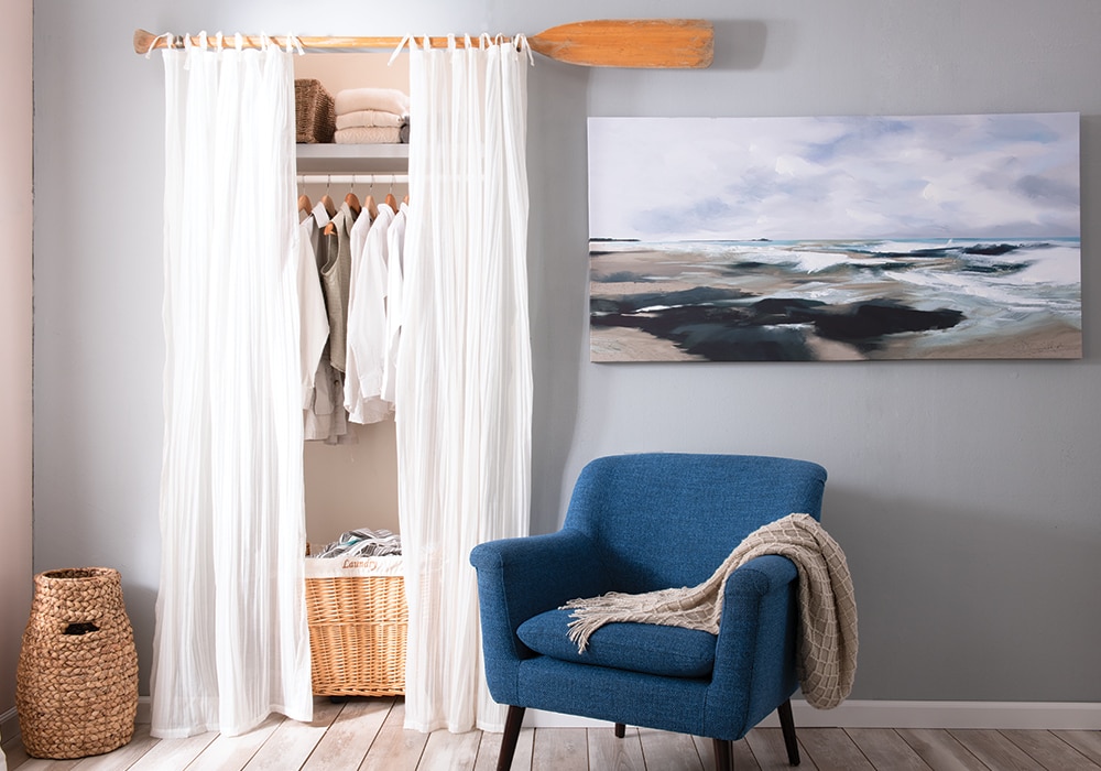 Use curtains with your closet instead of doors