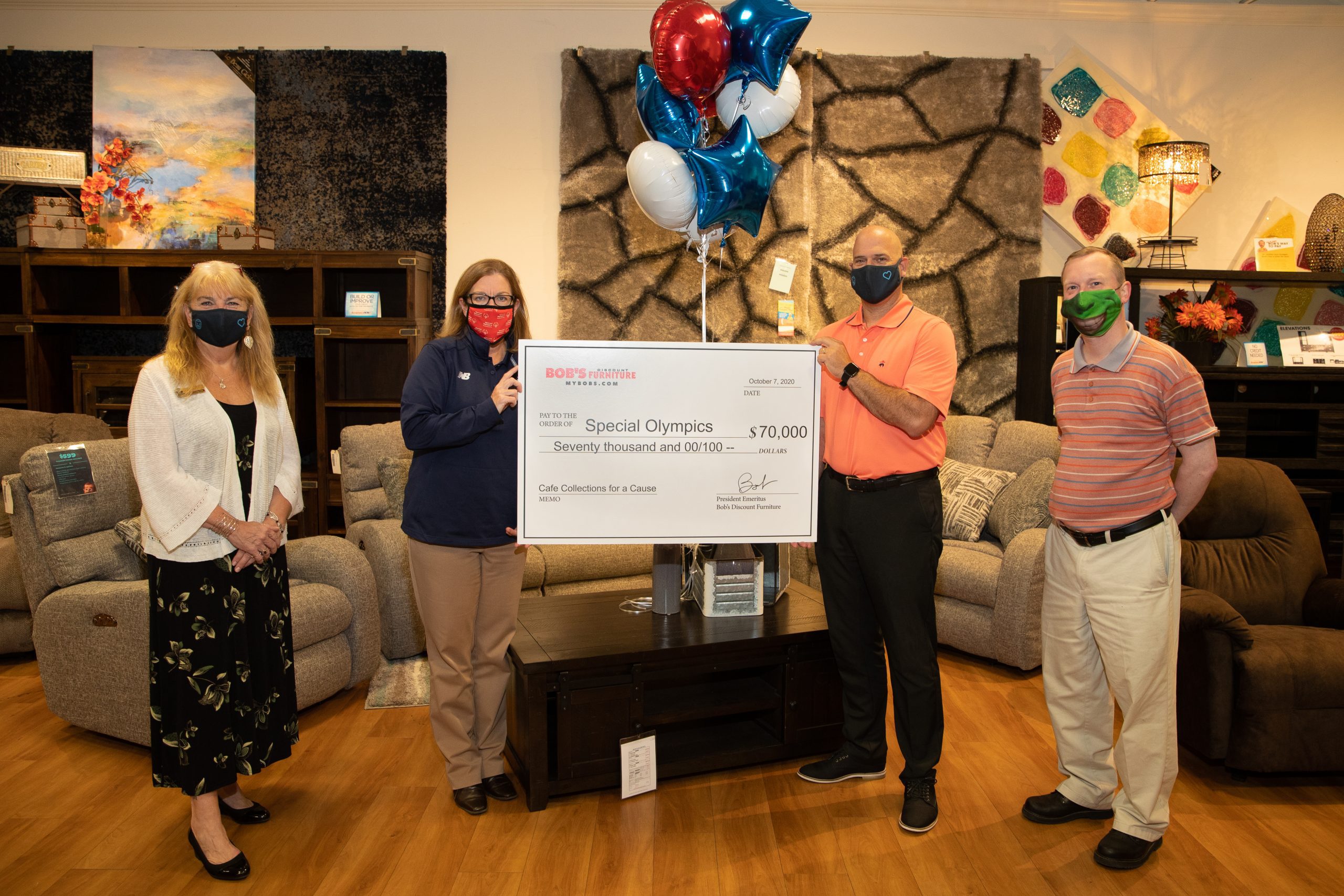 Special Olympics 2020 Check Presentation at Bob's Discount Furniture