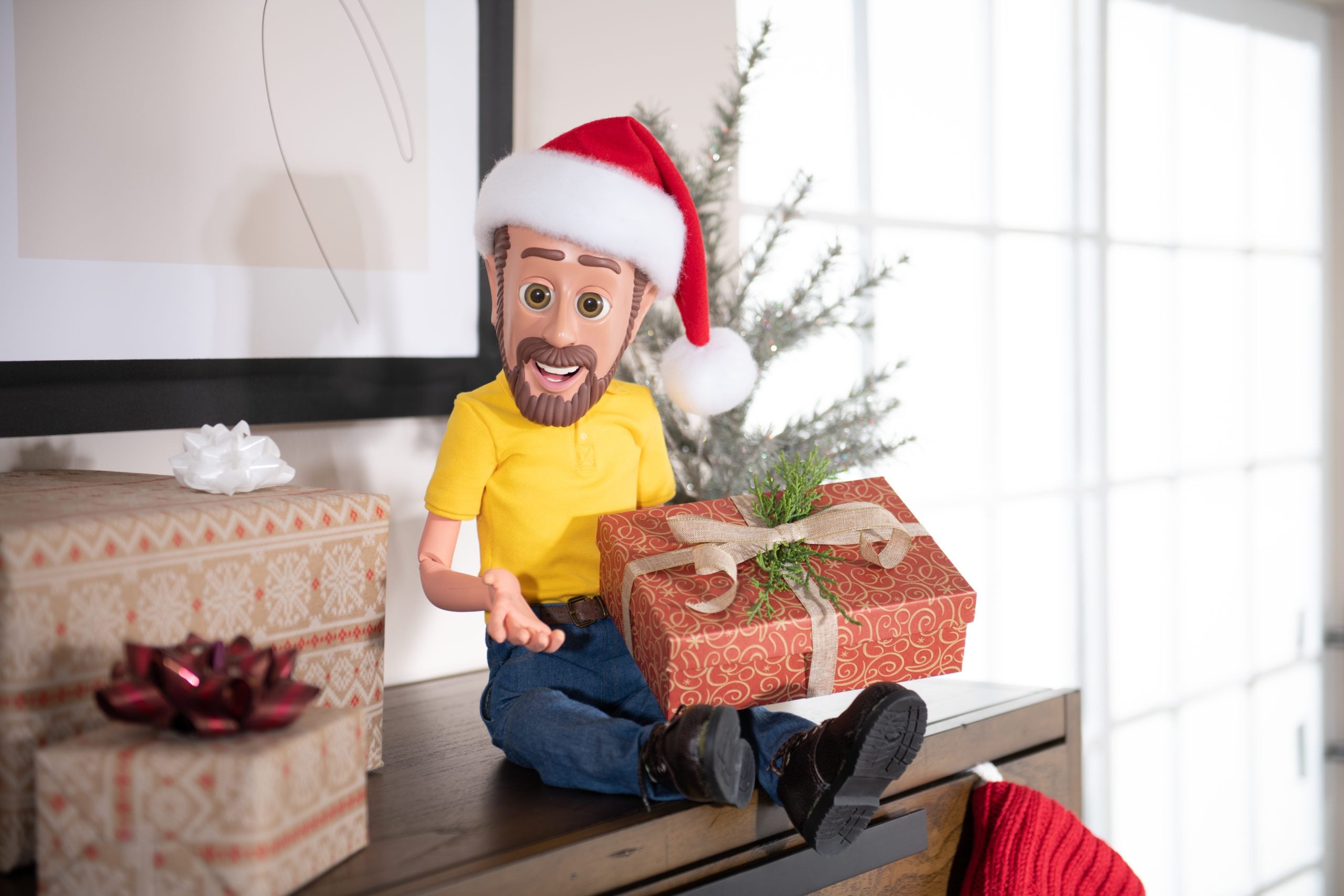 Little Bob with a holiday present.
