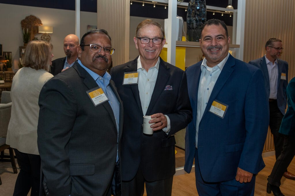 Bob’s President & CEO Bill Barton poses with Bob’s Executive Vice President of Operations, Ramesh Murthy and Divisional Sales Representative, Nick Vassilakos.