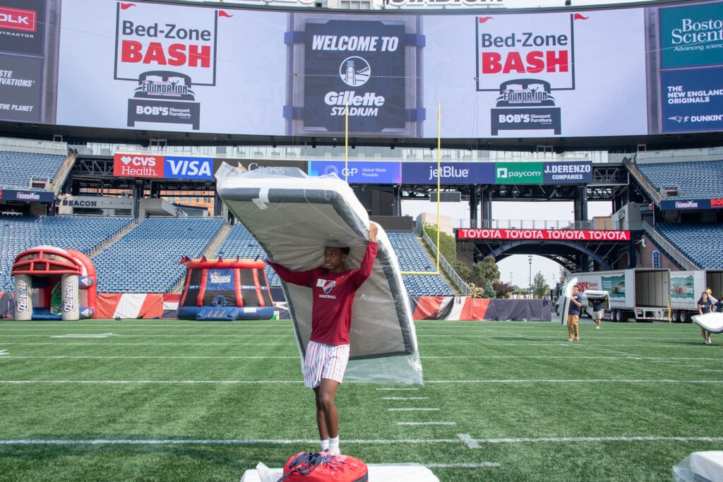 Members of Dexter Southfield helping out at the Bed-Zone Bash.