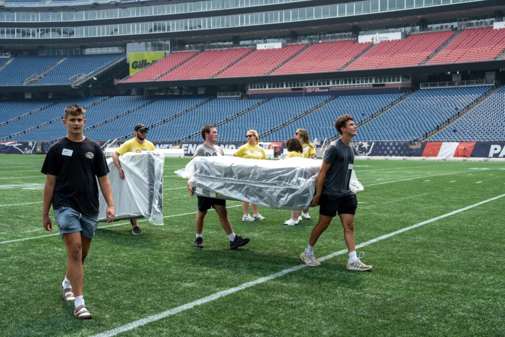 Members of Dexter Southfield helping out at the Bed-Zone Bash.